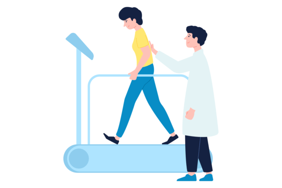 Evaluating the 'Woman Walk Treadmill' Illustration for Embroidery Projects