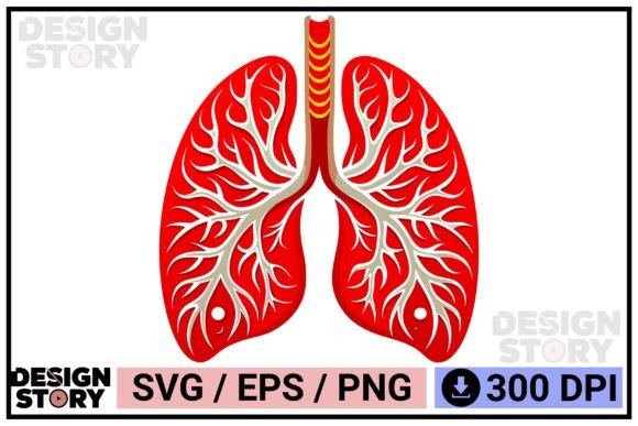 Lung Health Awareness Icon for Thoughtful Embroidery Projects